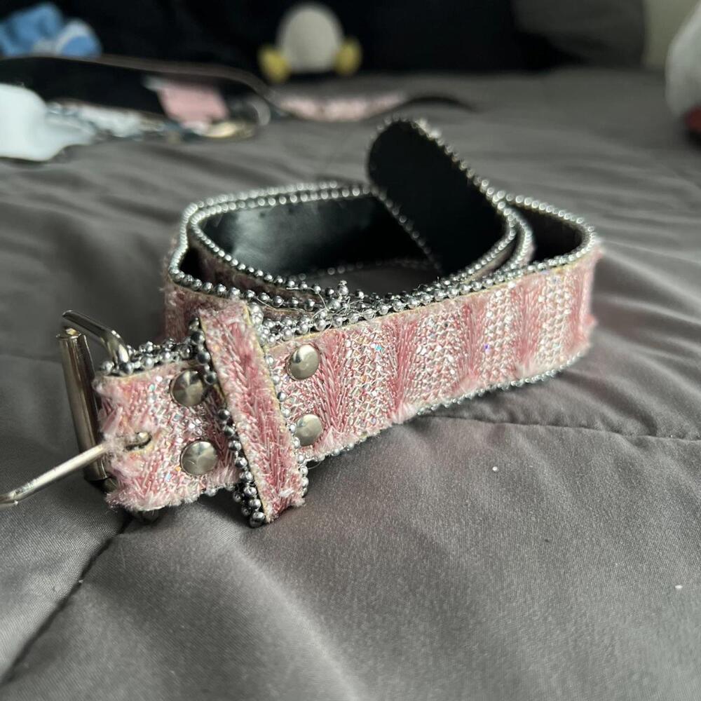Baby Pink Studded Beaded Belt - Y2K "Mean Girls" Vibes